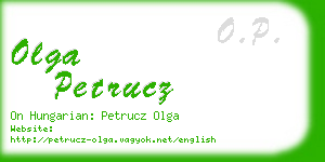 olga petrucz business card